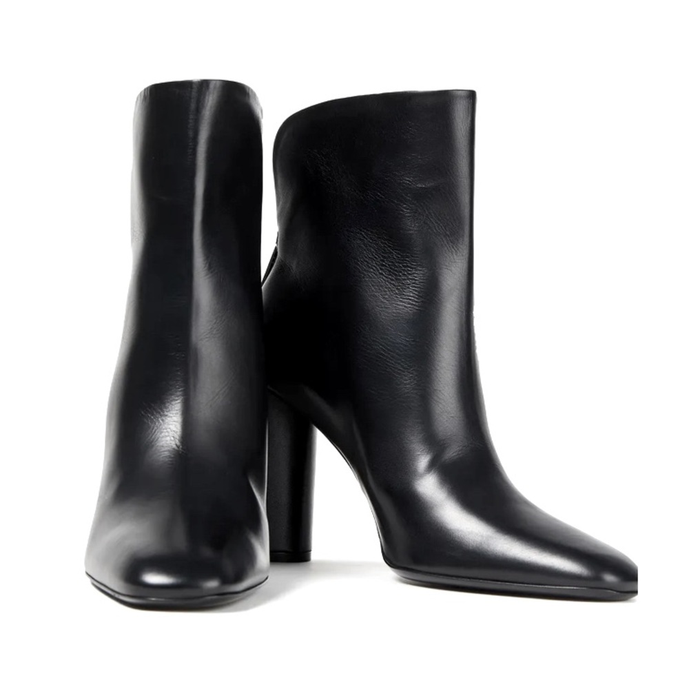 Tom Ford Heeled Ankle Boot, Black Leather, 38/US 8